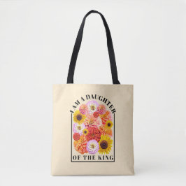 Daughter of The King Bible Verse Wildflower Faith トートバッグ
