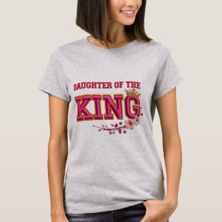 Daughter of the King Christian Floral Pink Gold T- Tシャツ