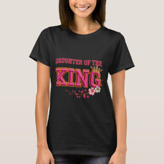 Daughter of the King Christian Floral Pink Gold T- Tシャツ