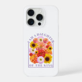 Daughter of the King Floral Faith Affirmation iPhoneケース (裏面)