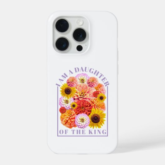 Daughter of the King Floral Faith Affirmation iPhoneケース (裏面)