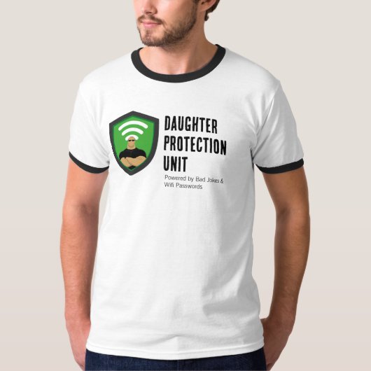 Daughter Protection Unit Dad Funny Design Tシャツ (正面)