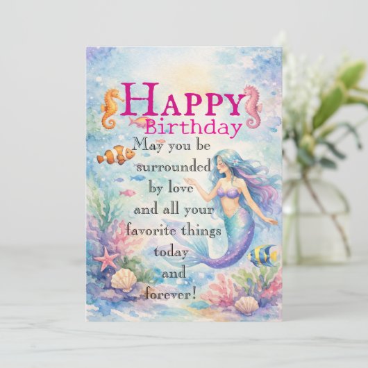 Daughter's Birthday Flat Card カード (スタンド正面)