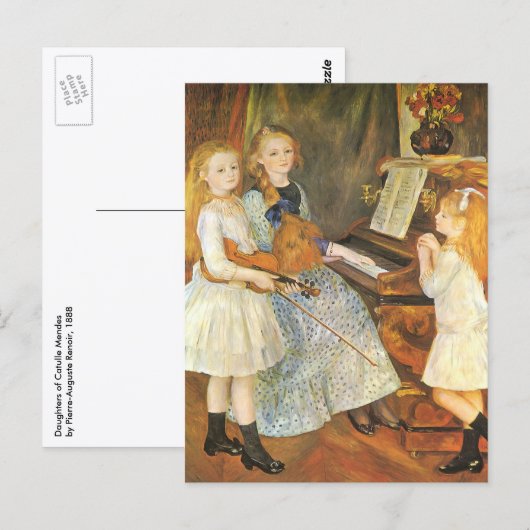 Daughters of Catulle Mendes by Pierre Renoir ポストカード (正面/裏面)