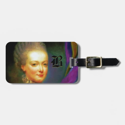 Dauphinのフランスのなバロック式のモノグラム ラゲッジタグ (正面横)