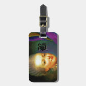 Dauphinのフランスのなバロック式のモノグラム ラゲッジタグ (正面縦)