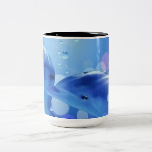 Dauphins á l´huile posters ツートーンマグカップ (中央)