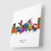 Davao City Philippines Skyline スクエア壁時計 (傾斜)