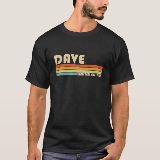 DAVEギフト名パーソナライズされたおもしろいレトロヴィンテージBi Tシャツ (正面)