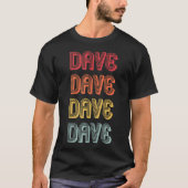 Daveギフト名パーソナライズされたおもしろいレトロヴィンテージBi Tシャツ (正面)