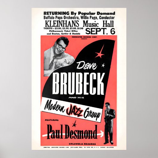 Dave Brubeck - Paul Desmond jazz poster ポスター (正面)