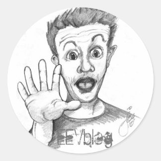 DaveHead EEVblogのステッカー ラウンドシール