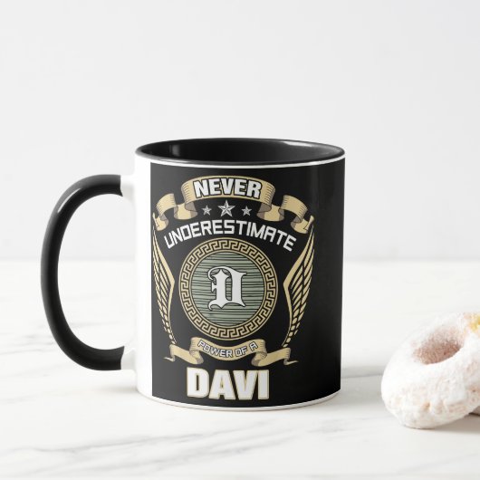 DAVIの力を決して過小評価するな マグカップ (ドーナツ)
