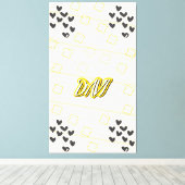 Davi, nome pessoal de caligrafia desenhada à mão キャンバスプリント (インサイチュ (ウッドフロア))