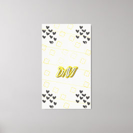 Davi, nome pessoal de caligrafia desenhada à mão キャンバスプリント