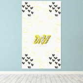 Davi, nome pessoal de caligrafia desenhada à mão キャンバスプリント (インサイチュ (ウッドフロア))