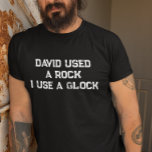 Davidが岩を使った私がGlockを使った Tシャツ<br><div class="desc">このデザインはパーソナライズされた、写真や文字を変更して提供される領域にあってもよい。またカスタマイズは、このテンプレートをカスタマイズしクリックて、を選択してさらに背景の色を削除または変更したり、文字を追加したり、文字の色またはスタイルを変更したり、文字のみのデザインの画像を削除したりすることで可能です。このもし商品はデザインを別の商品に移すオプションがあり、必要に応じてデザインを調整しもして下さい。colorflowcreations@gmail.comで連絡は、このデザインを別の製品で使用するもしか、サポートが必要な場合は、ページの上部にあるチャットオプションを使用する。www.facebook.com/colorflowcreations、www.instagram.com/colorflowcreations、www.twitter.com/colorflowart、後を追およびwww.pinterest.com/colorflowcreationsで自分のデザインや自分の情報を見る。</div>
