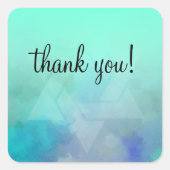 DavidのAquaとBlue Starに感謝 スクエアシール (正面)