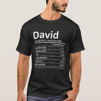 DAVID栄養おもしろい誕生日パーソナライズされた名G Tシャツ