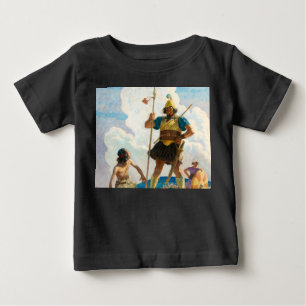 David and Goliath、1940年、Newell Convers Wyeth著 ベビーTシャツ