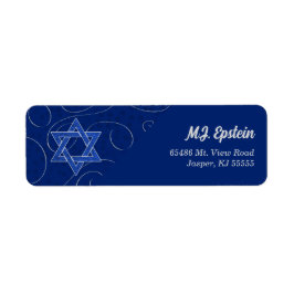David Blue Swirlのスターで名前のアドレス ラベル