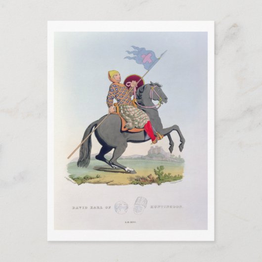 David, Earl of Huntingdon (1084-1153) 1120, engrav ポストカード (正面)