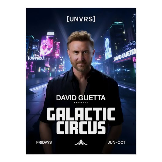  David Guetta - Galactic Circus - [UNVRS] Poster ポスター (正面)