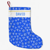 David Hanukkah ITの(ユダヤ教)メノラースターカスタマイズ スモールクリスマスストッキング (正面)