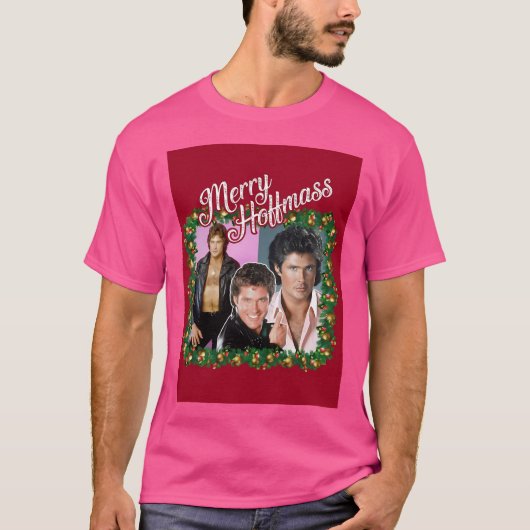 David Hasselhoffハッピークリスマス Tシャツ (正面)