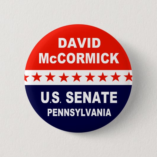 David McCormick US Journey Pennsylvania 2022 缶バッジ (正面)