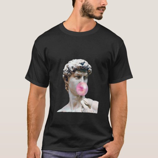 David MichelangeloとBubblegumの銅像の男性の女性 Tシャツ (正面)