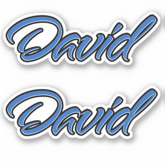 David Name blue Aufkleber Sticker Stickerset シール (正面)