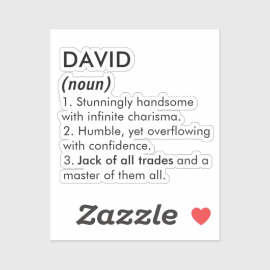 David name, Editable name, Custom name シール (シート)
