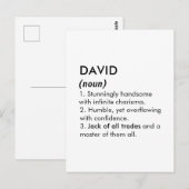 David name, Editable name, Custom name ポストカード (正面/裏面)