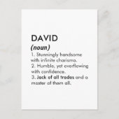 David name, Editable name, Custom name ポストカード (正面)