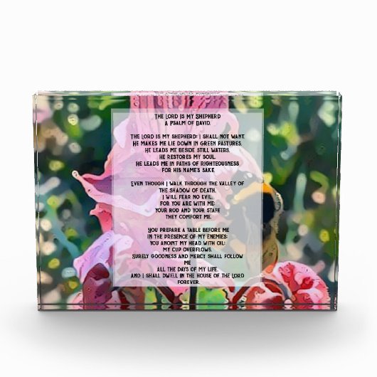 David Psalm 23 biblical quote フォトブロック (正面)