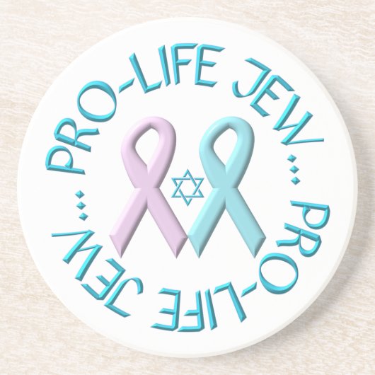 David & Ribbonsのスター付き「Pro-Life Jew」 コースター (正面)