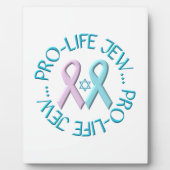 David & Ribbonsのスター付き「Pro-Life Jew」 フォトプラーク (正面)