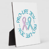 David & Ribbonsのスター付き「Pro-Life Jew」 フォトプラーク (側面)