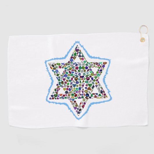 David Star made with Gemstones ゴルフタオル (横)