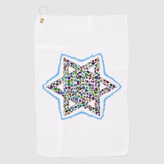 David Star made with Gemstones ゴルフタオル (正面)