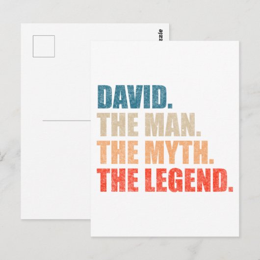 David The Man The Myth The Legend ポストカード (正面/裏面)