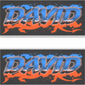 David Vorname Name Graffiti Aufkleber Sticker シール (正面)
