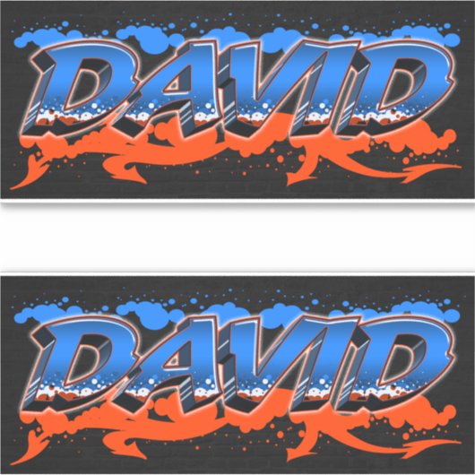 David Vorname Name Graffiti Aufkleber Sticker シール (正面)
