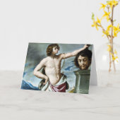 David With the Head of Goliath Fine Art Card カード (黄色い花)