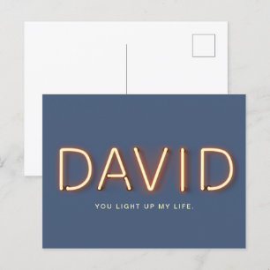 David You Light Up My Lifeネオンライト ポストカード