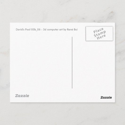 David's Pool 05b06 カスタム 3dコンピュータアートポストカード ポストカード (裏面)