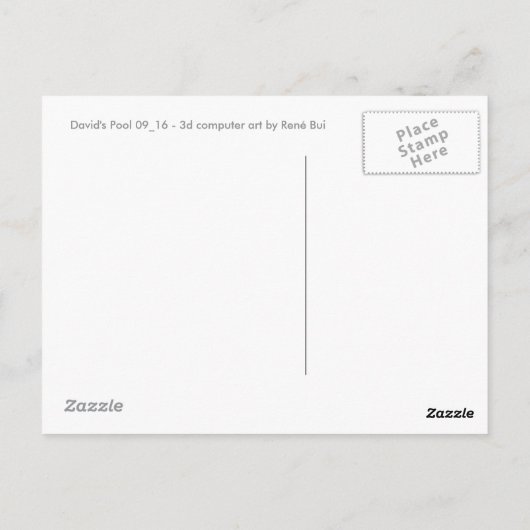 David's Pool 0916 カスタム 3D コンピュータ アート ポストカード (裏面)
