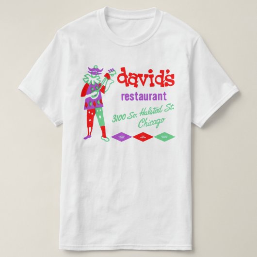 David's Restaurant, Bridgeport, Chicago, IL Tシャツ (デザイン正面)