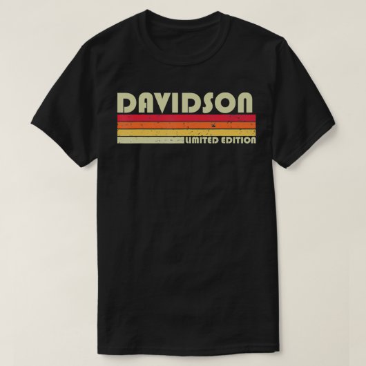 DAVIDSON姓おもしろいレトロヴィンテージ80s誕生日 Tシャツ (デザイン正面)